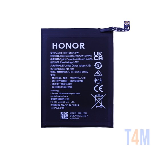 Bateria HB416492EFW para Huawei Honor X8 4000mAh